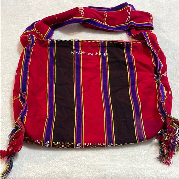 Handbags - India Red and Black Striped Women's Shoulder Bag